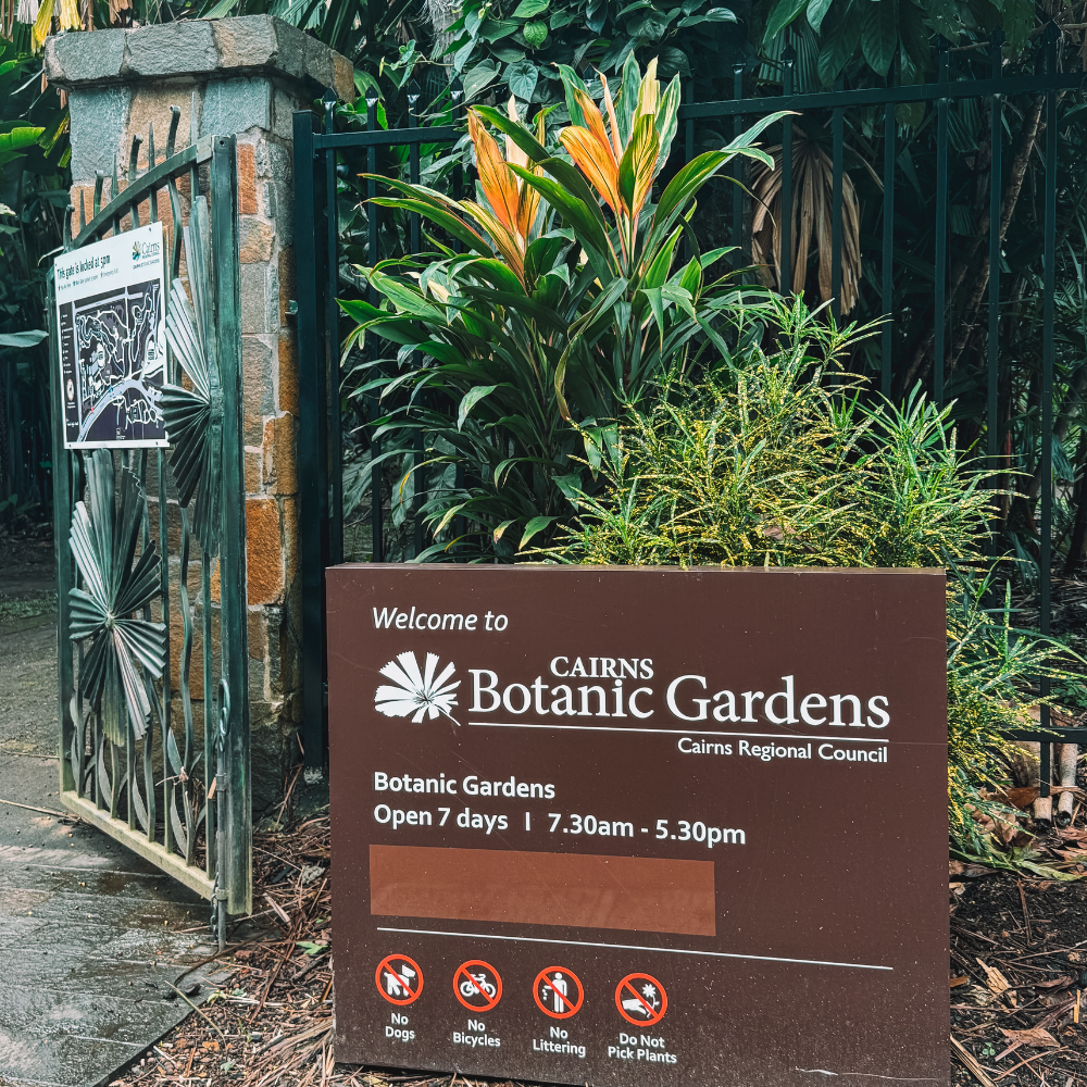 Cairns Botanical Gardens - Sign